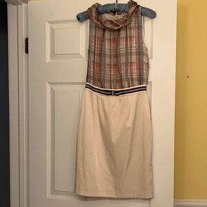 Plaid and Cream Sleeveless Dress by CHLOE sz 4